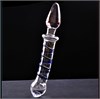 Фаллоимитатор рельефный двусторонний Glass, стекло, прозрачный,  см 00001509489 - фото 65081